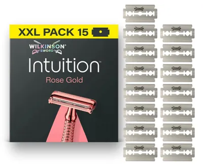 Zdjęcie produktu dla Wilkinson Sword Intuition Rose Gold, maszynka do golenia dla kobiet, 15 sztuk