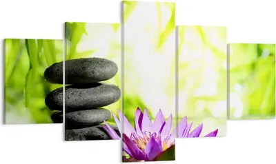 Produktbild von Bild auf Leinwand - Leinwandbild - Spa bambus blume wasser - 125x70cm - Wand Bild - Wanddeko - Leinwanddruck - Bilder - Kunstdruck - Wanddekoration - Leinwand bilder - Wandkunst - EA125x70-2477