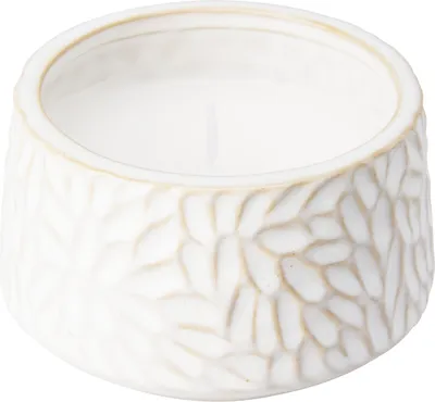 Obrázek produktu pro Svíčka v porcelánovém kelímku, bílá reaktivní glazura (10x10x6 cm)