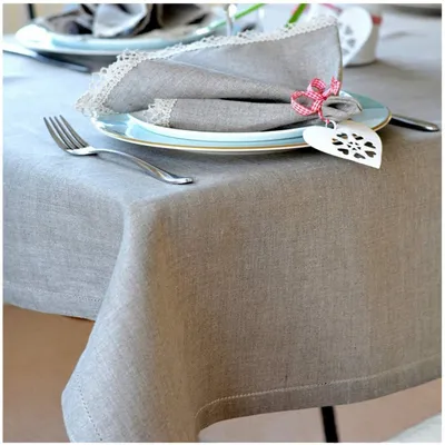 Tischdecke Florence 100% Leinen Beige 143x200 cm