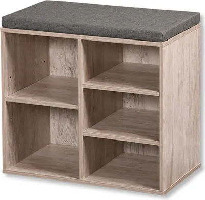 Produktbild von KESPER® Schuhschrank weiß gekälkt, mit Sitzkissen, 3 Fächer + 1 großes Fach, variabler Boden, Flurbank 51,5x29,5x48cm, Garderobenbank, 15911