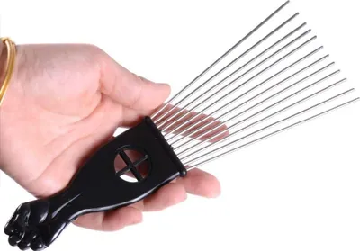 Produktbild von Metallene Haar-Pick-Kamm - Breites Zahn-Styling-Tool - 3 Stück - Für Friseure