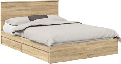 Image de Lit de Rangement Chêne Sonoma 135 x 190 cm Bois d'ingénierie
