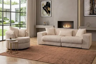 Immagine prodotto di Mobili da soggiorno in stile moderno, bianchi, con struttura in legno, rilassanti e confortevoli
