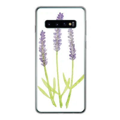 Produktbild von MuchoWow® Handyhülle Schutzhülle Hülle für Samsung Galaxy S10 Lavendel - Aquarell - Pflanzen Silikon Softcase Handy Hülle - Handytasche