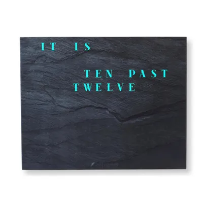 Produktbild von WordClock Jupiter Dark Slate - elegante Wortuhr in ENGLISCH - LED Wanduhr