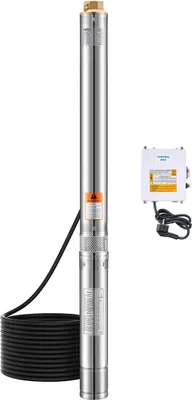Immagine prodotto di Pompa sommergibile per pozzi profondi da 550 W Pompa per acqua in acciaio inossidabile 174 piedi 100 l/min