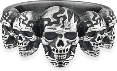 Produktbild von Cai Ring 925/- Sterling Silber matt oxidiert Totenkopf 41184234012766
