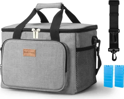 Produktbild von Packaway 4-lagige isolierte Kühltasche – Lunchtasche 15 Liter – Grau