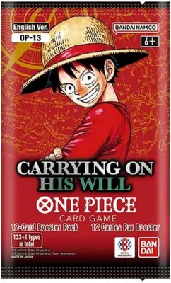 A booster pack for the One Piece Card Game, featuring artwork of Monkey D. Luffy.