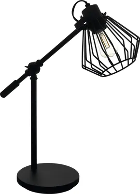 Produktbild von EGLO Tischlampe Tabillano 1, Tischleuchte Vintage, Industrial, Retro, Nachttischlampe aus Stahl, Wohnzimmerlampe in Schwarz, Lampe mit Schalter, E27