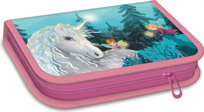 Image de ARS UNA Ecole Trousse à crayons Stardust - Licorne et fées, remplie, turquoise-rose, pour filles