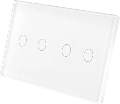 Produktbild von Touchschalter Panel 2+2 Glas weiß Qtouch Wandschalter ohne Modul