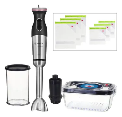 Obrázok produktu pre Bosch MS8CM61V1, Ponorný mixér, 1000 W, Čierna, Nerezová oceľ, Priehľadná