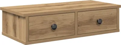 Image de vidaXL Étagère murale avec tiroirs Chêne Artisan 60x28x15cm Bois composite