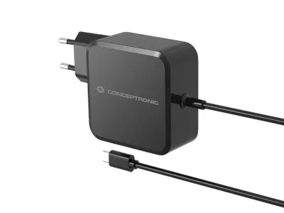 Produktbild von Conceptronic OZUL05BE 100W GaN USB-PD-Ladegerät, Eingebautes USB-C-Kabel