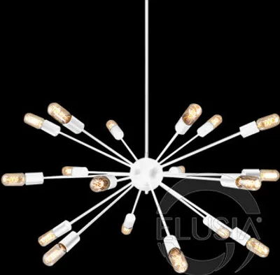 Produktbild von Weiße Pendelleuchte Orbit 18-flammig höhenverstellbar Durchmesser 79 cm