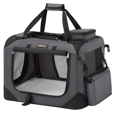 Produktbild von Tragbare Hundebox, Metallrahmen, Fleece, PVC, 50 x 35 x 35 cm
