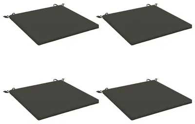 Imagen del producto de Cojines para asiento, juego de 4 unidades, 100% poliéster, color antracita