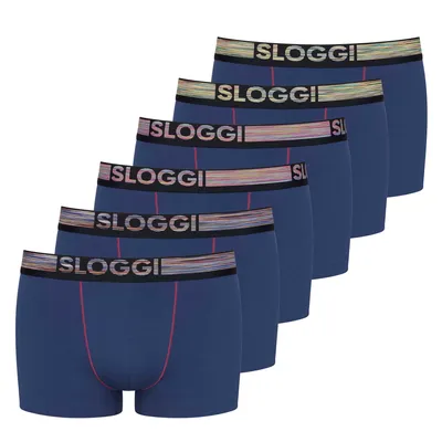 Produktbild von Sloggi Herren Boxer Shorts, 6er Pack - GO ABC NATURAL H Hipster, Baumwolle Blau L