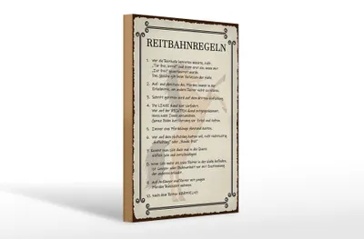 Produktbild von Holzschild Pferd 20x30cm Reitbahnregeln wer Reithalle