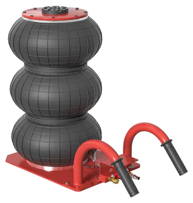 Produktbild von QEENTOE 3T Pmatischer Wagenheber 6600Lbs, Hubhöhe 150–400 mm, 3 Lufttaschen, Schnellhub Luftheber für PKW SUV LKW Werkstatt, Rot
