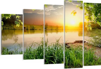 Produktbild von Bild auf Leinwand - Leinwandbild - Brücke See - 150x100cm - Wand Bild - Wanddeko - Wandbilder - Leinwanddruck - Bilder - Kunstdruck - Wanddekoration - Leinwand bilder - Wandkunst - EG150x100-3914
