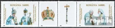 Produktbild von Briefmarken Rumänien 2003 Mi 5772-5773 Viererstreifen (kompl.Ausg.) postfrisch Johannes Paul II.