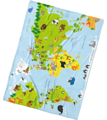 Zdjęcie produktu dla Koc dziecięcy Mapa Zvířat 150x200 cm