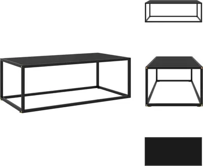 Produktbild von vidaXL Couchtisch Schwarz mit Schwarzem Glas 100x50x35 cm -  Couchtische