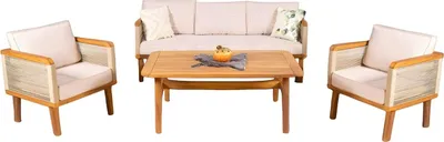 Produktbild von Lounge Möbel Gartenmöbel Set Sitzgruppe Sofa Couchtisch Sessel Beige