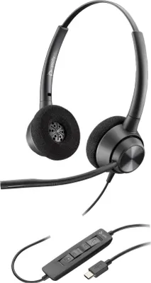 Obrázek produktu pro HP Poly Stereofonní náhlavní souprava Poly EncorePro 320 USB-A TAA, Kabel, Kancelář / call centrum, 105 g, Sluchátka s mikrofonem, Černá