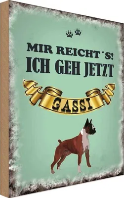 Produktbild von vianmo Holzschild 30x20 cm mir reicht`s ich geh gassi Hund Spruch Zitat