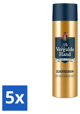 Imagen del producto de 5 unidades de espuma de afeitar De Vergulde Hand, 250 ml cada una. Paquete económico