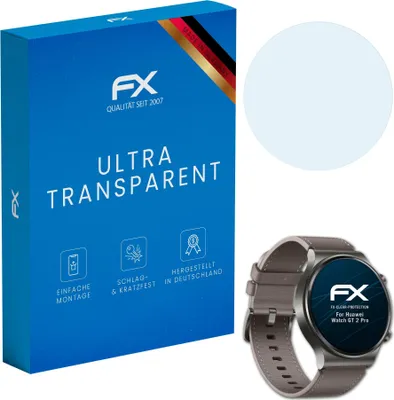 Produktbild von atFoliX FX-Clear 3x Schutzfolie kompatibel mit Huawei Watch GT 2 Pro Displayschutzfolie