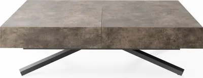 Produktbild von Couchtisch Höhenverstellbar und Ausziehbar Cavetta X - Wohnzimmertisch Esstisch Multifunktionstisch 120-200/80/27-76 cm Beton-Optik Dunkelgrau