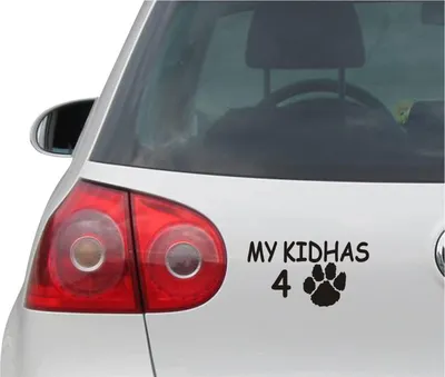 Produktbild von Aufkleber / Autoaufkleber - JDM - Die cut - My Kid Has 4 Paws Hund Cat Lover Decal Auto Sticker - schwarz - 149mmx78mm