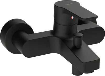 Produktbild von Hansa Einhebelmischer Wannenfüll und Brausebatterie HANSATWIST Ausladung 162 mm DN15 Matt-Schwarz, 0974218333