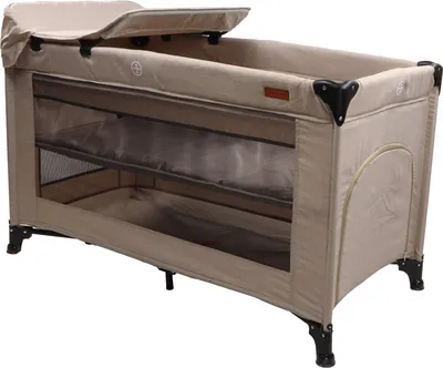 Produktbild von MamaLoes Raff Taupe Deluxe Reisebett inkl. Wickelaufsatz