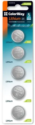 Image de Colorway Pile au lithium CR2032/ 3V/ 5pcs en pack/ Blister
