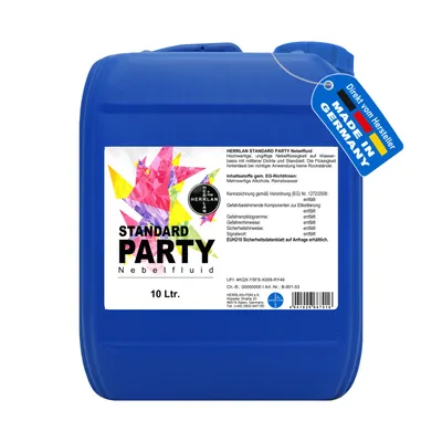 Produktbild von STANDARD PARTY Nebelfluid 10 Liter - universelle wasserbasierte Nebelflüssigkeit - HERRLAN-Qualität