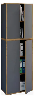Produktbild von Büroschrank aus Holz mit Drehtüren, 5-Fach, Breite 60 cm