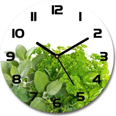 Produktbild von Wanduhr aus Glas 30fi Glasbild Glasuhr Gehärtetes Glas - schwarze-zeiger - Herbs