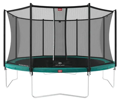 Produktbild von BERG Trampolin Favorit Regular 430 + Sicherheitsnetz Comfort Stahlrahmen Grün