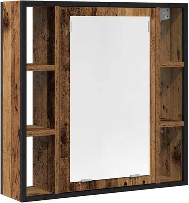 Obrázek produktu pro vidaXL Koupelnová zrcadlová skříňka vzhled starého dřeva 60x16x60 cm materiál na bázi dřeva