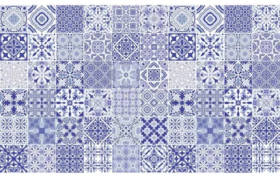 Produktbild von Selbstklebende Fliesenaufkleber für Küche und Bad – 60 Zementfliesenaufkleber im Azulejos-Stil – 60 Aufkleber, 20 x 20 cm