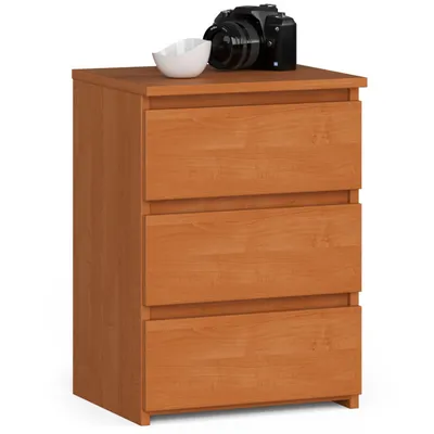 Produktbild von Kommode mit 3 Schubladen Kommode Organizer Kommode mit Schubladen 40 cm breit 57 cm hoch | Erle Holz Highboard Sideboard Schrank schmal