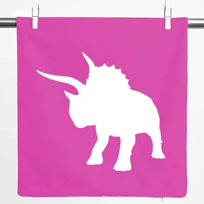 Produktbild von Huuraa Kissenbezug Triceratops Dinosaurier 40x40cm Fuchsia Baumwolle Dekokissenbezug Geschenkidee