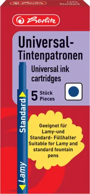 Immagine prodotto di herlitz 300002435 herlitz Universal Tintenpatronen für Füller blau 5 St.