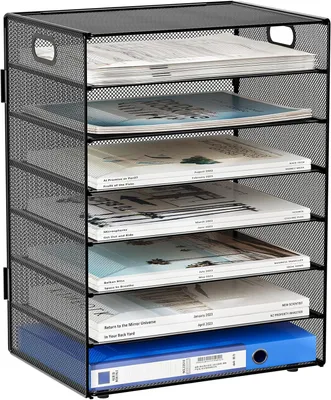 Obrázek produktu pro Organizér do kanceláře, 7 přihrádek, černý, kovový